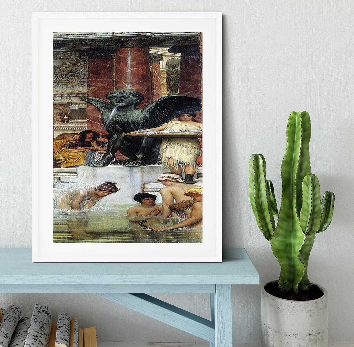 A bathroom An ancient tradition by Alma Tadema Framed Print - Canvas Art Rocks - 5