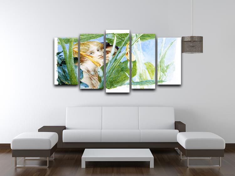 A beautiful flowe by Alma Tadema 5 Split Panel Canvas - Canvas Art Rocks - 3