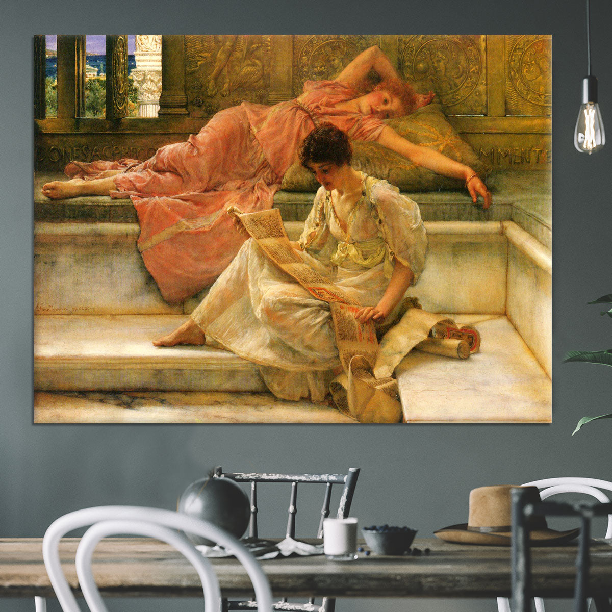 A favorite poet by Alma Tadema Canvas Print or Poster - Canvas Art Rocks - 3