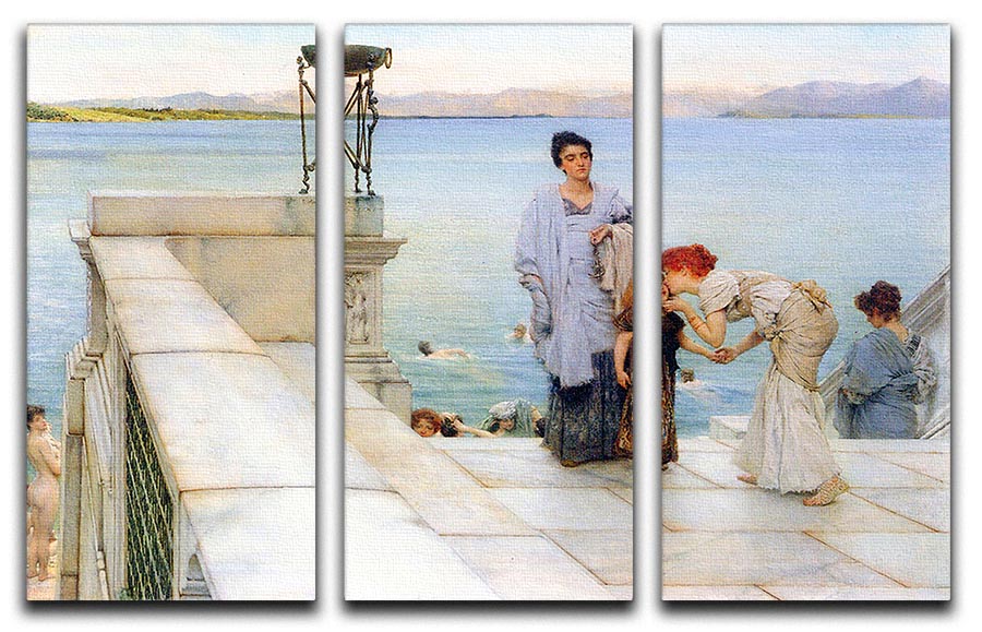 A kiss by Alma Tadema 3 Split Panel Canvas Print - Canvas Art Rocks - 1
