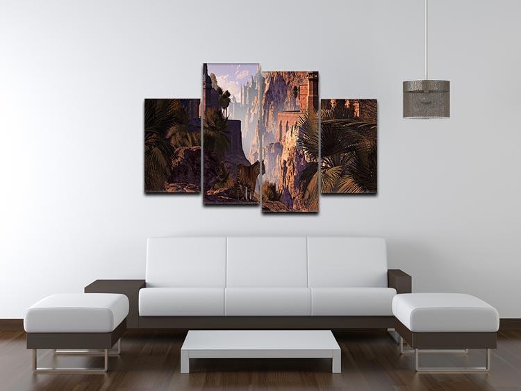 A landscape in India 4 Split Panel Canvas - Canvas Art Rocks - 3