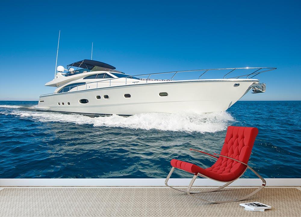 A luxury private motor yacht Wall Mural Wallpaper - Canvas Art Rocks - 2