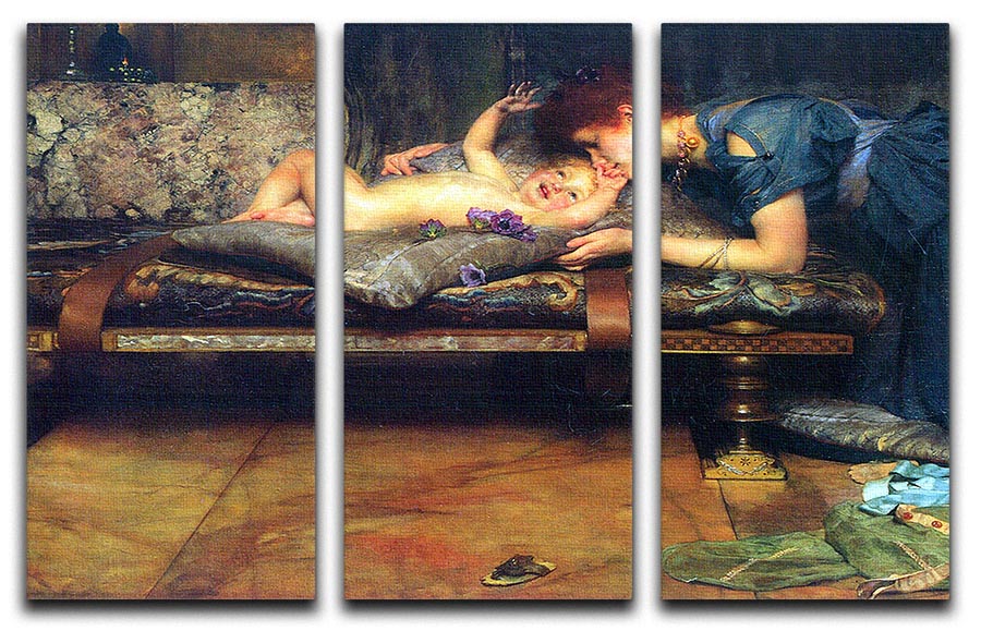 A paradise on earth detail by Alma Tadema 3 Split Panel Canvas Print - Canvas Art Rocks - 1