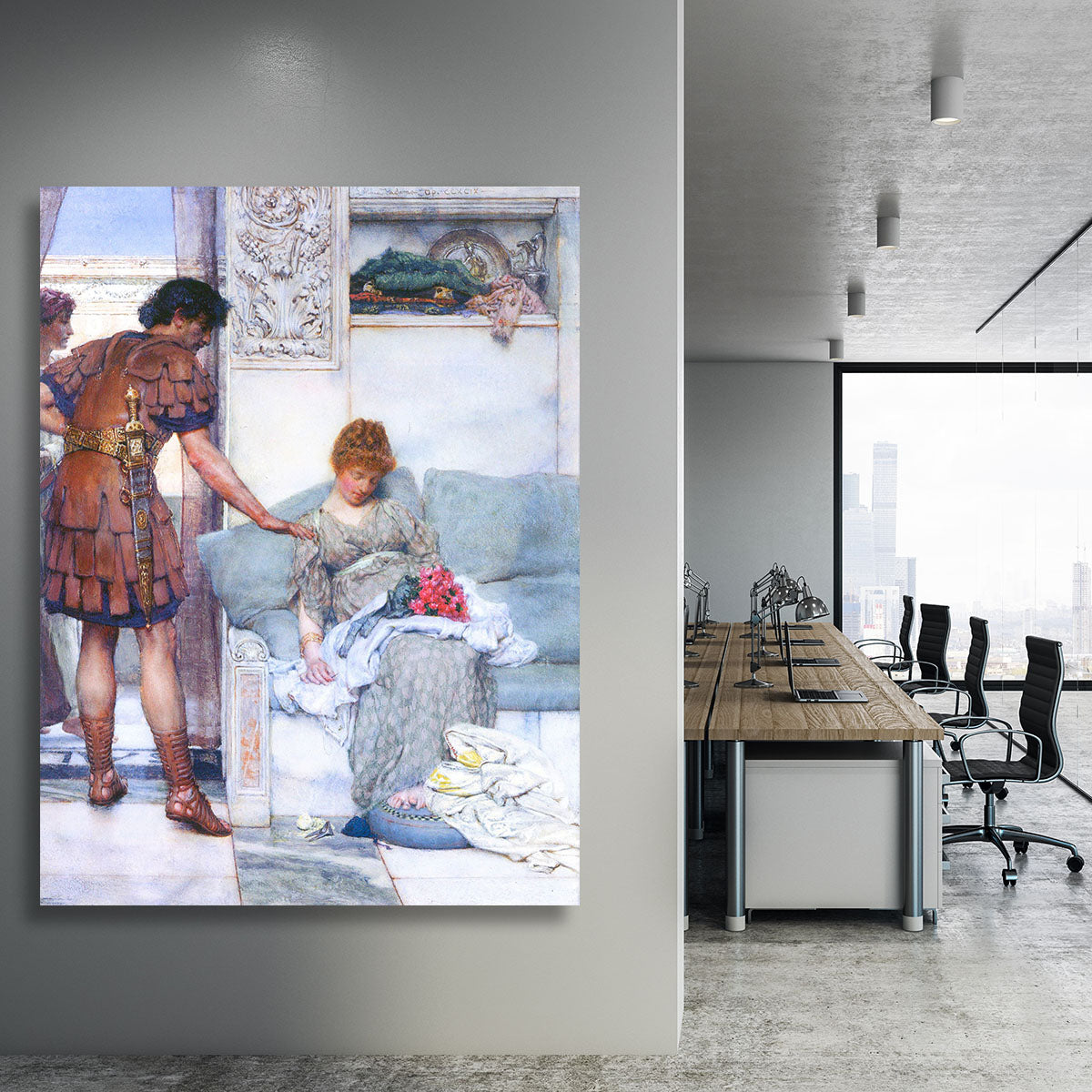 A quiet greeting by Alma Tadema Canvas Print or Poster - Canvas Art Rocks - 3