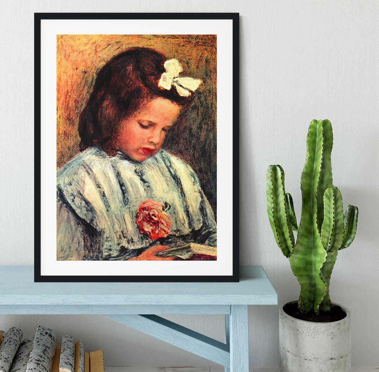 A reading girl by Renoir Framed Print - Canvas Art Rocks - 1