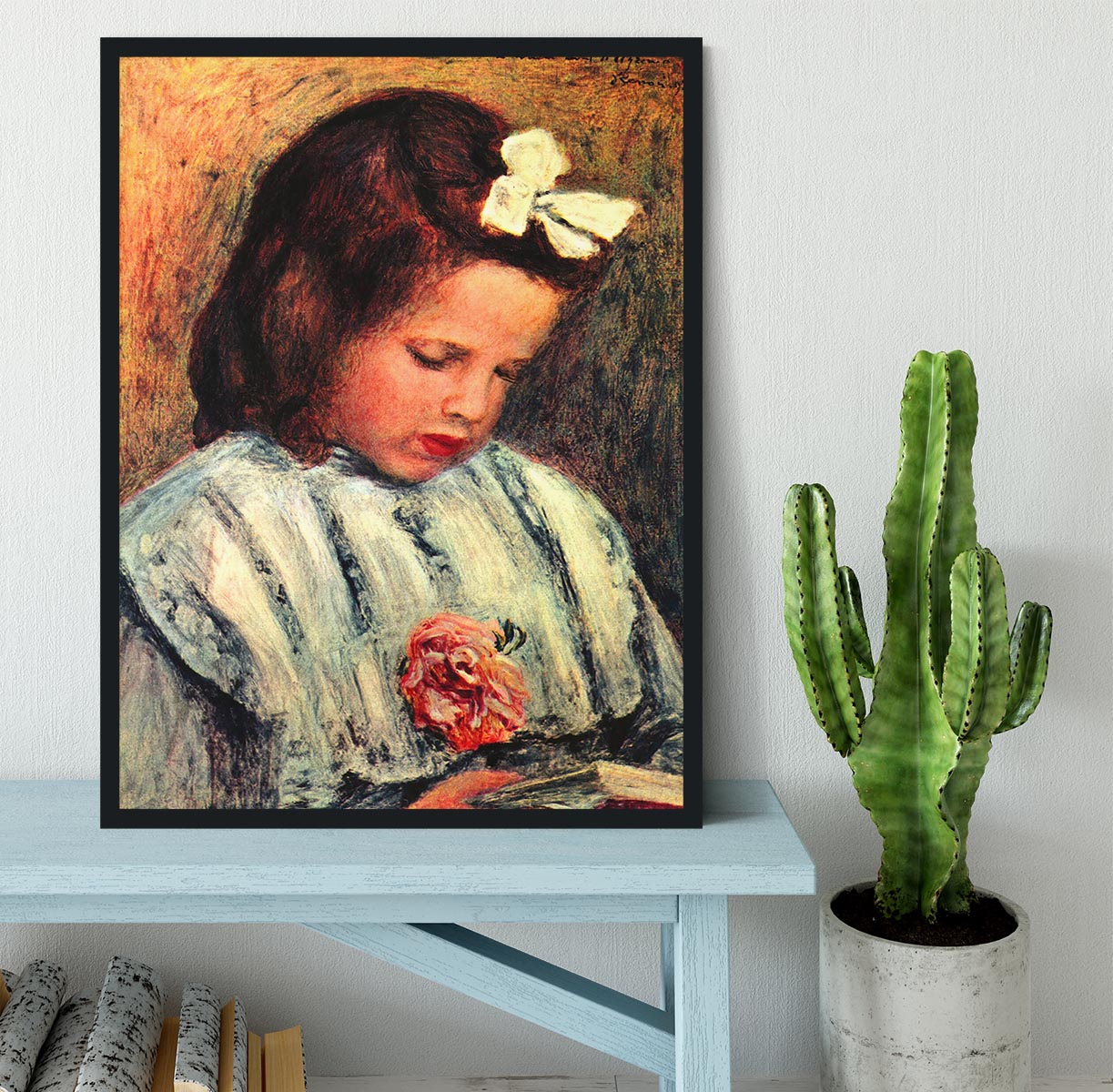 A reading girl by Renoir Framed Print - Canvas Art Rocks - 2