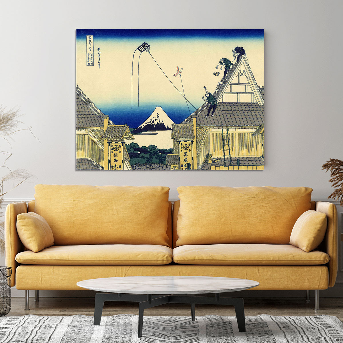 A sketch of the Mitsui shop by Hokusai Canvas Print or Poster - Canvas Art Rocks - 4