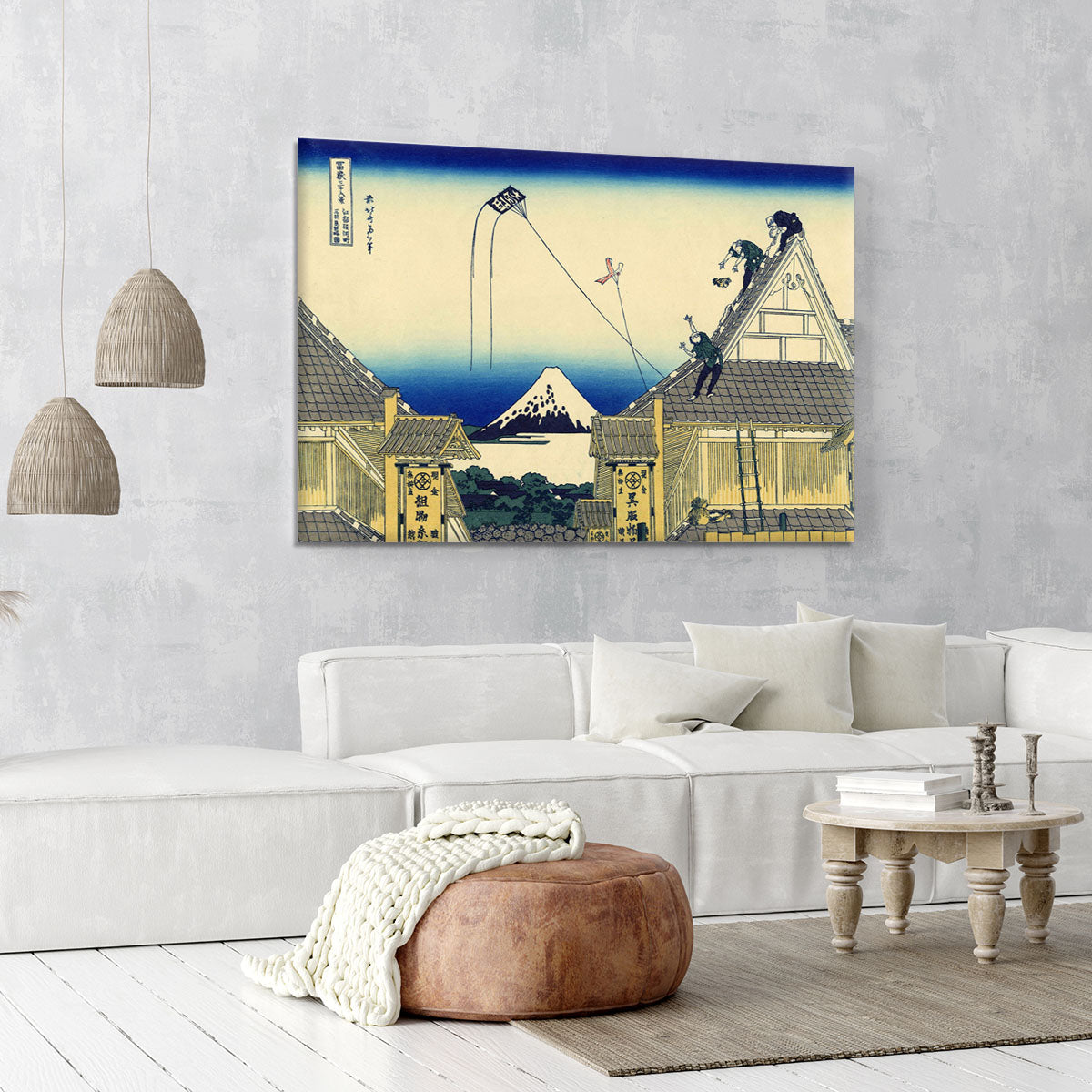 A sketch of the Mitsui shop by Hokusai Canvas Print or Poster - Canvas Art Rocks - 6