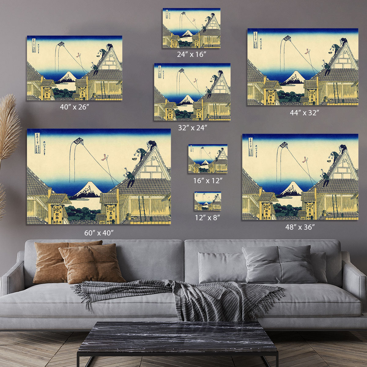 A sketch of the Mitsui shop by Hokusai Canvas Print or Poster - Canvas Art Rocks - 7