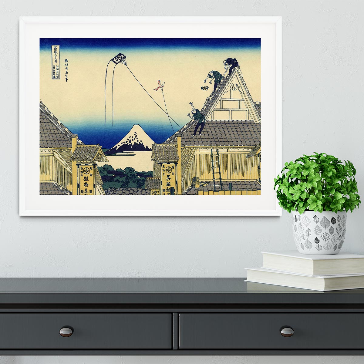A sketch of the Mitsui shop by Hokusai Framed Print - Canvas Art Rocks - 5