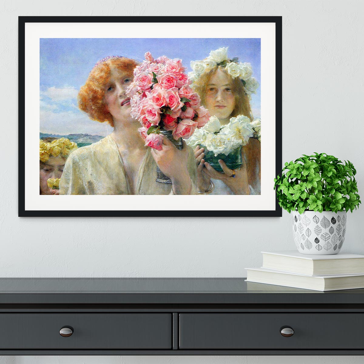 A summer offering by Alma Tadema Framed Print - Canvas Art Rocks - 1