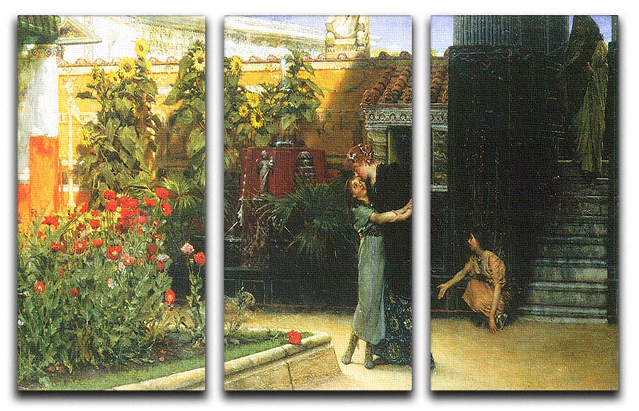 A warm welcome by Alma Tadema 3 Split Panel Canvas Print - Canvas Art Rocks - 1