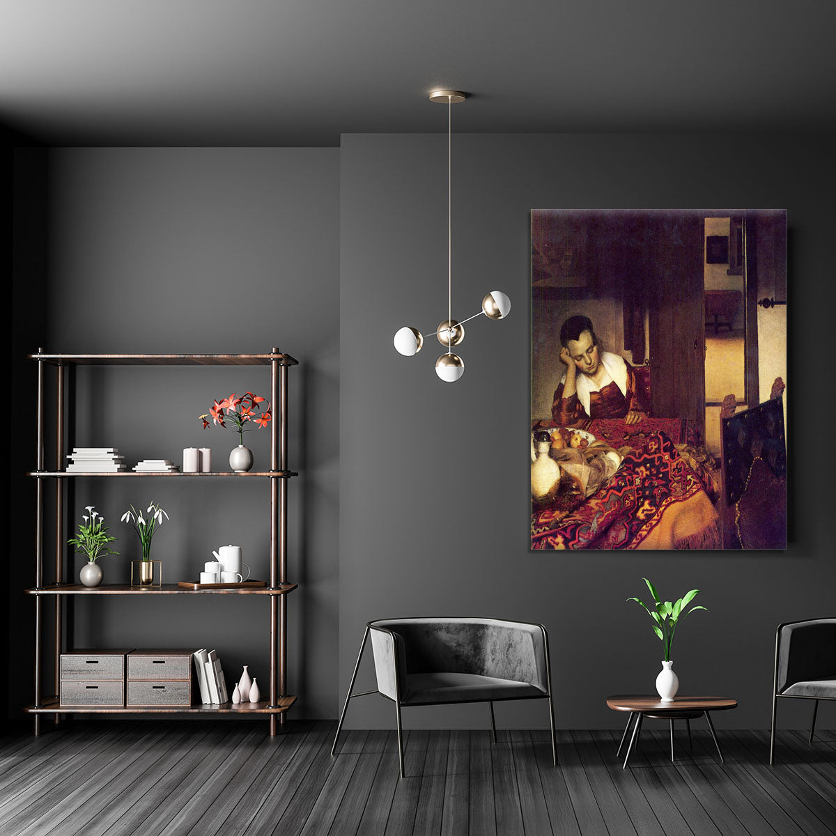 A woman asleep by Vermeer Canvas Print or Poster - Canvas Art Rocks - 5