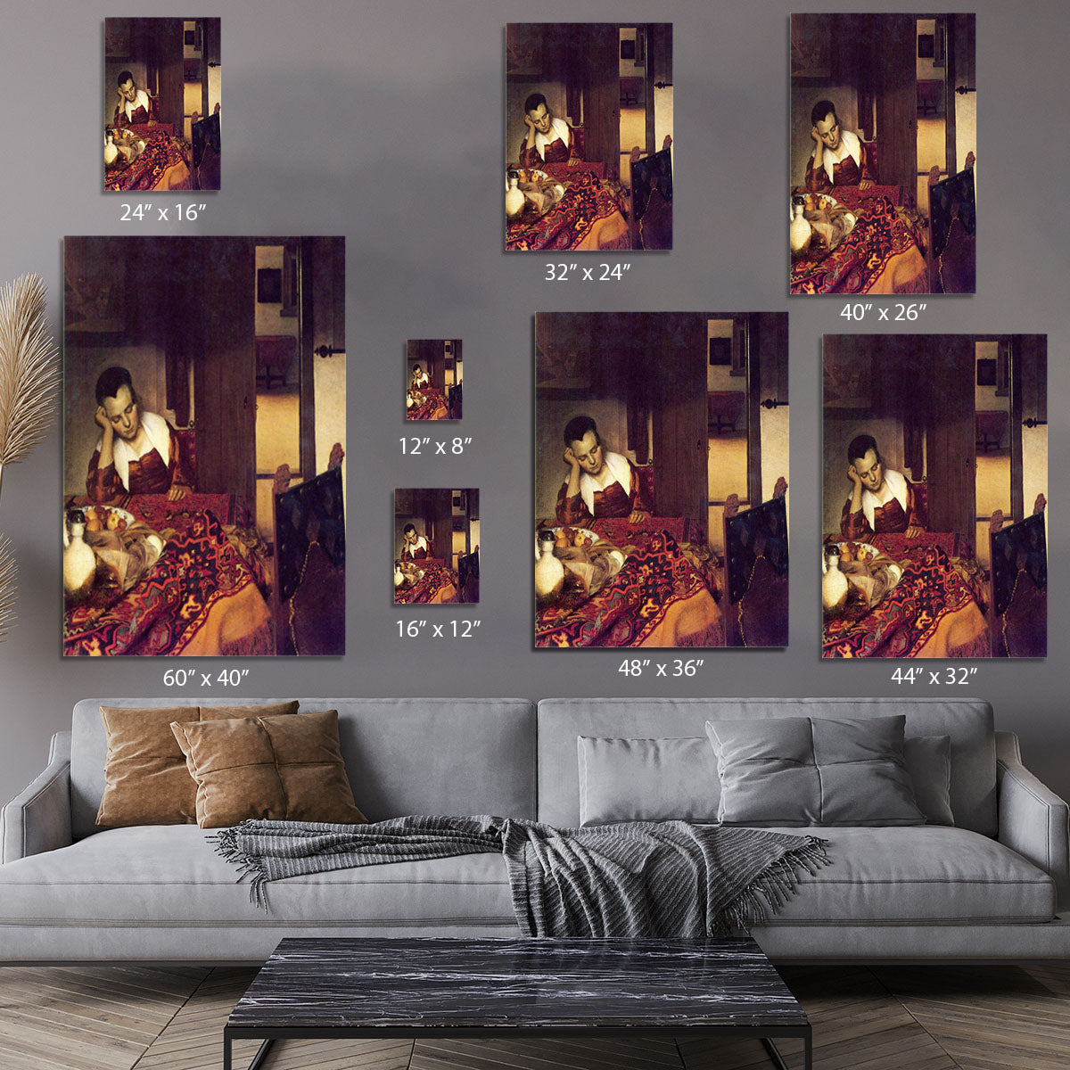 A woman asleep by Vermeer Canvas Print or Poster - Canvas Art Rocks - 7