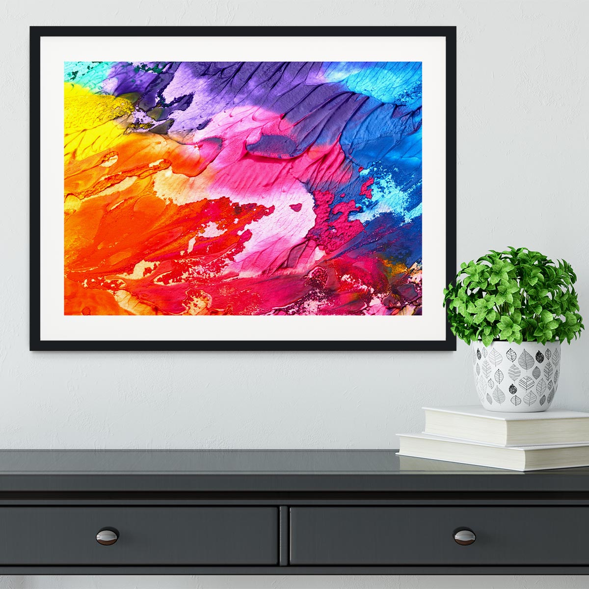 Abstract Oil Paint Framed Print - Canvas Art Rocks - 1
