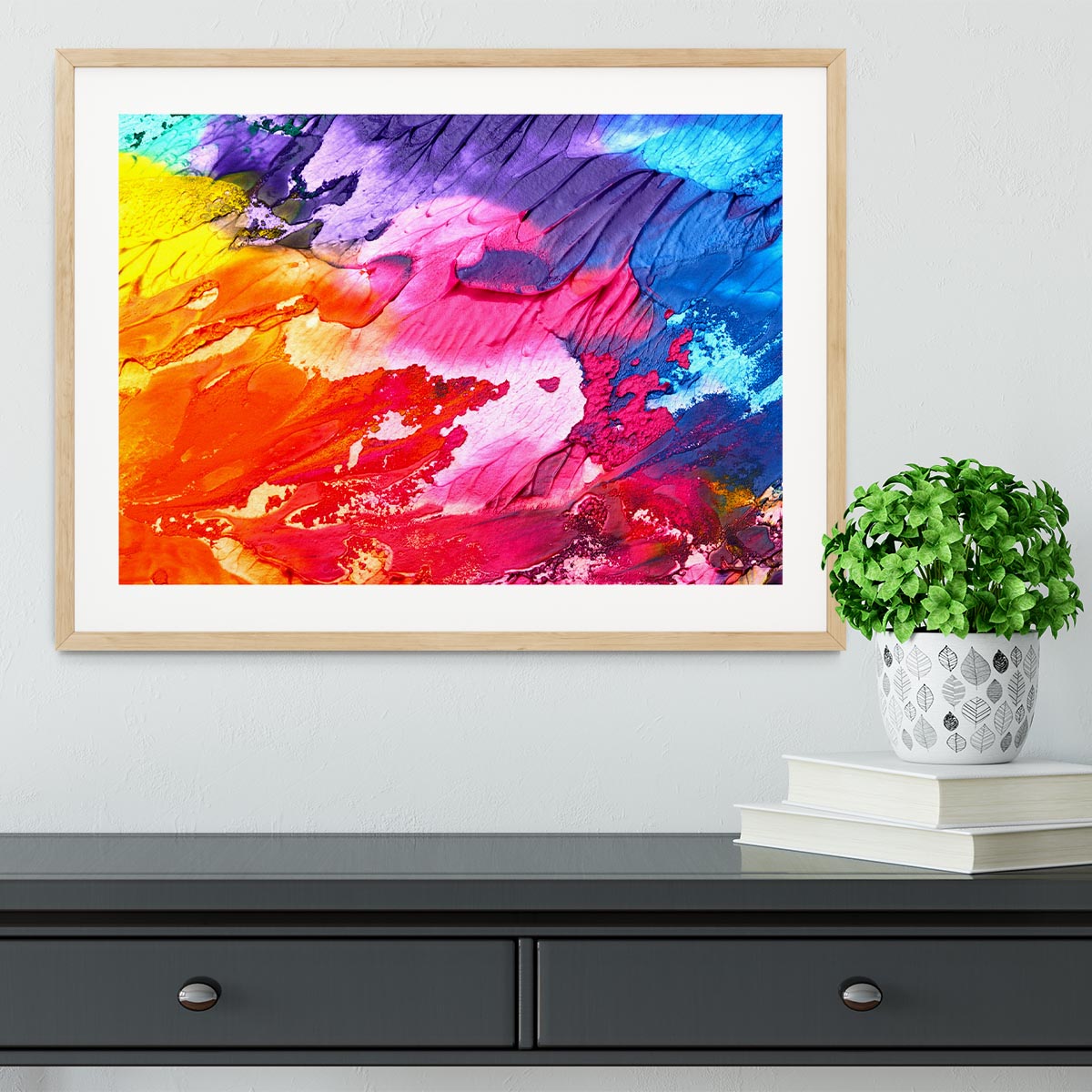 Abstract Oil Paint Framed Print - Canvas Art Rocks - 3