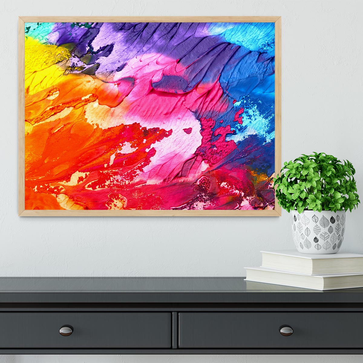 Abstract Oil Paint Framed Print - Canvas Art Rocks - 4