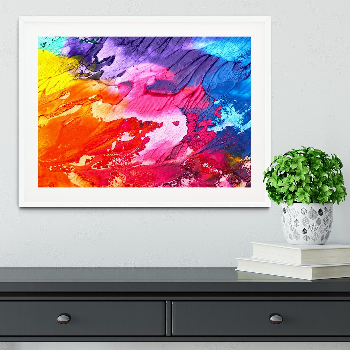 Abstract Oil Paint Framed Print - Canvas Art Rocks - 5