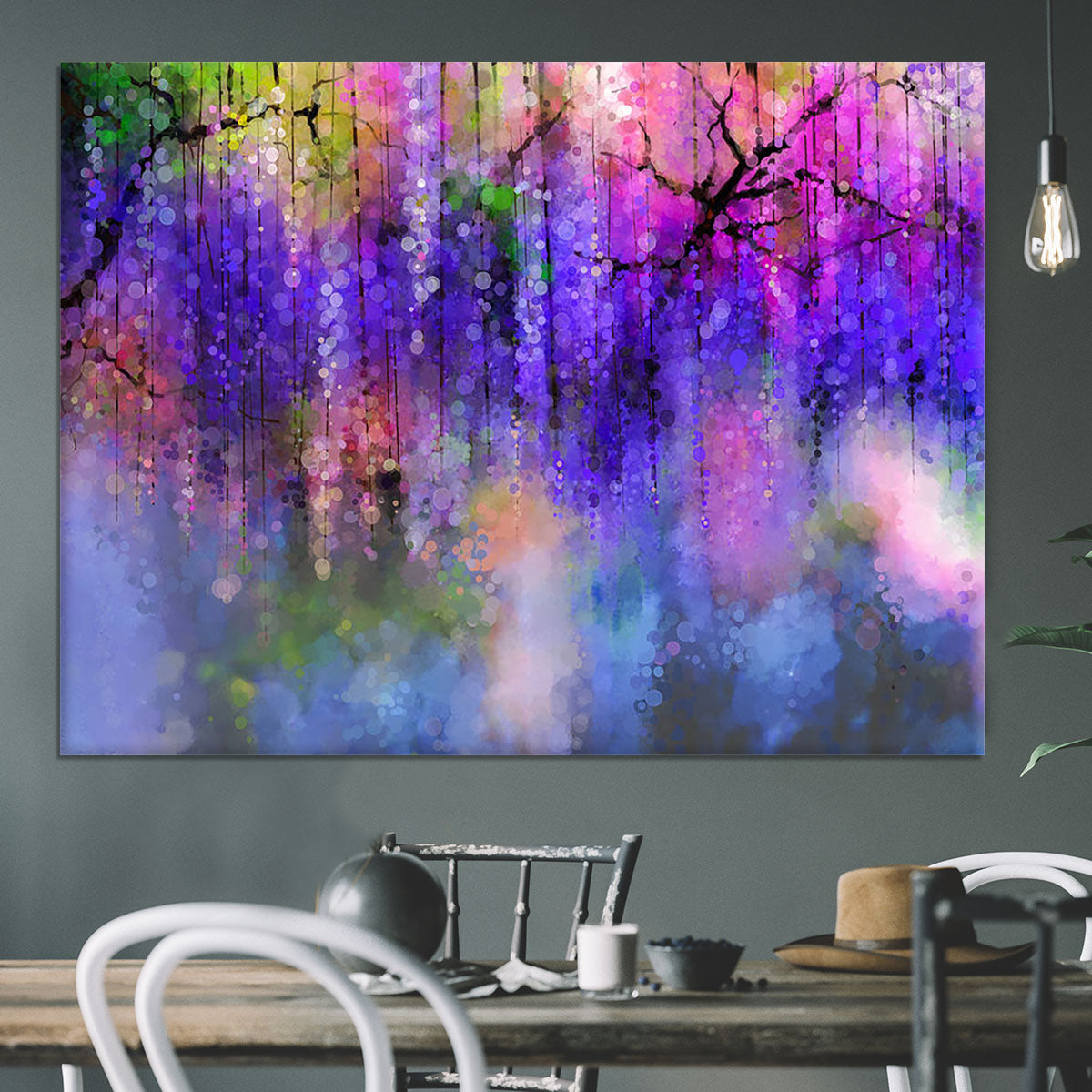 Abstract violet red and yellow color flowers Canvas Print or Poster - Canvas Art Rocks - 3