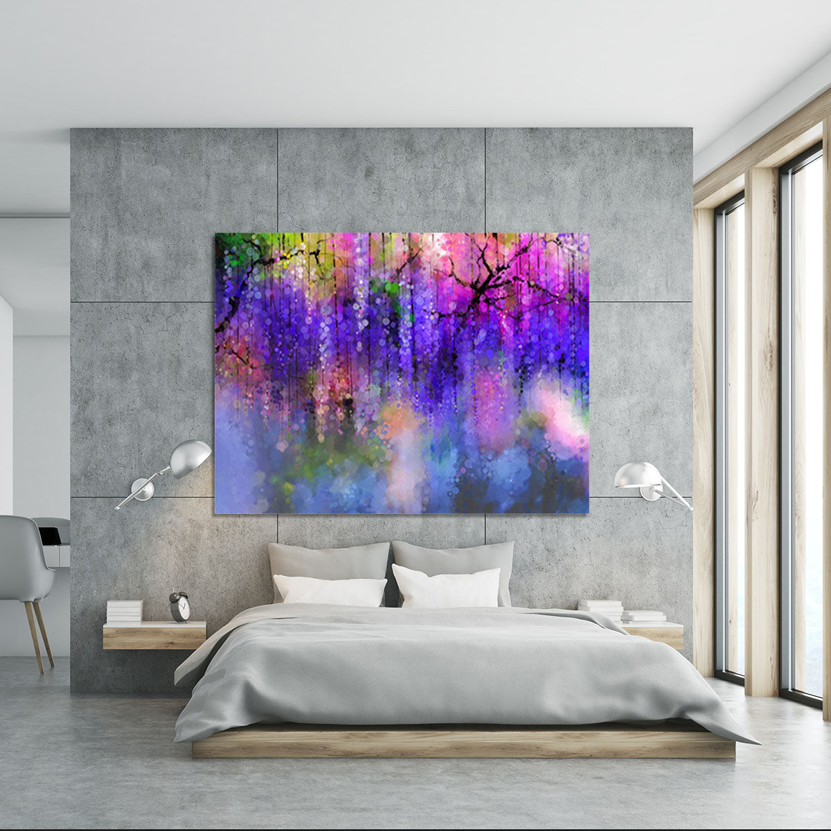 Abstract violet red and yellow color flowers Canvas Print or Poster - Canvas Art Rocks - 5