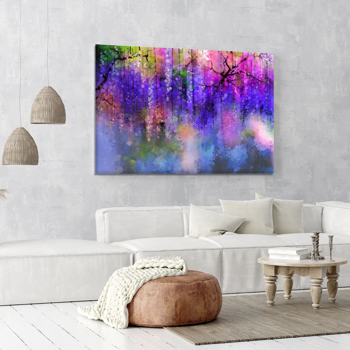 Abstract violet red and yellow color flowers Canvas Print or Poster - Canvas Art Rocks - 6