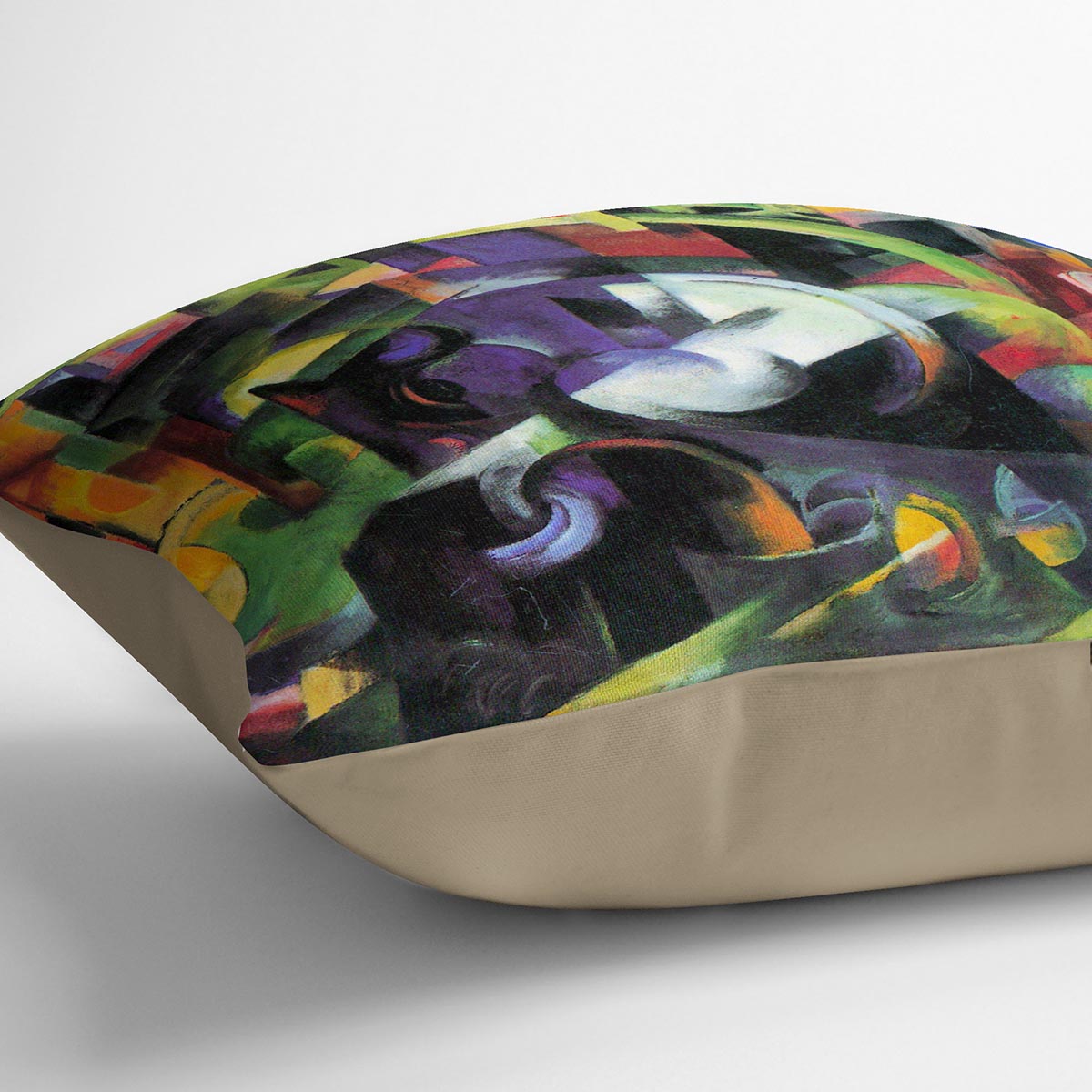 Abstract with cattle by Franz Marc Cushion