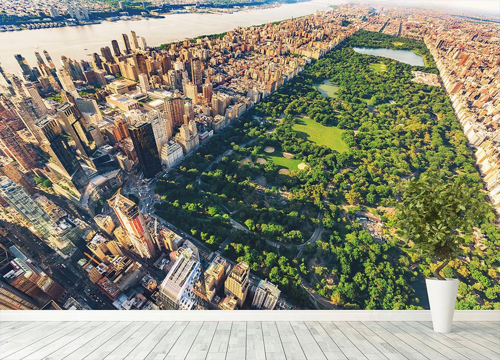 Aerial view looking north up Central Park Wall Mural Wallpaper - Canvas Art Rocks - 4