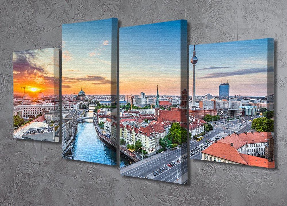 Aerial view of Berlin skyline 4 Split Panel Canvas  - Canvas Art Rocks - 2