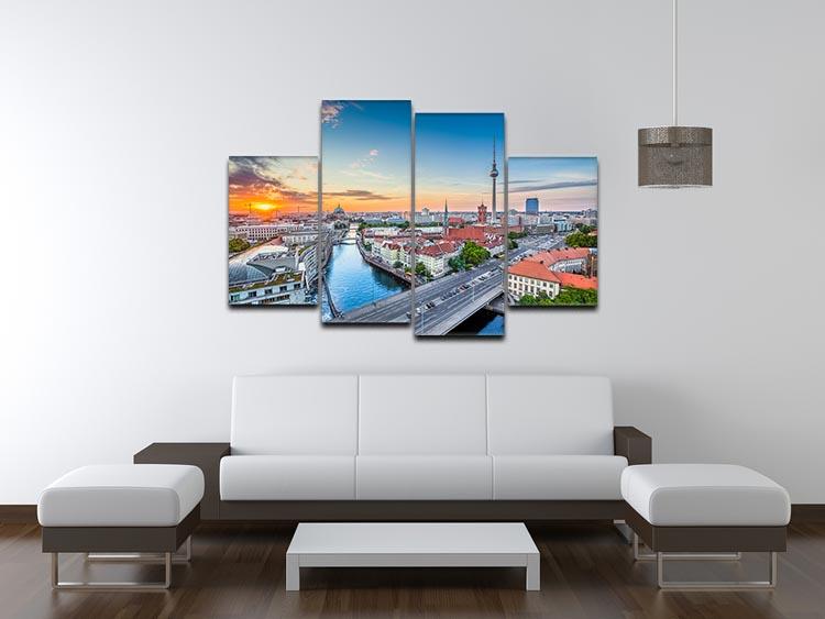 Aerial view of Berlin skyline 4 Split Panel Canvas  - Canvas Art Rocks - 3