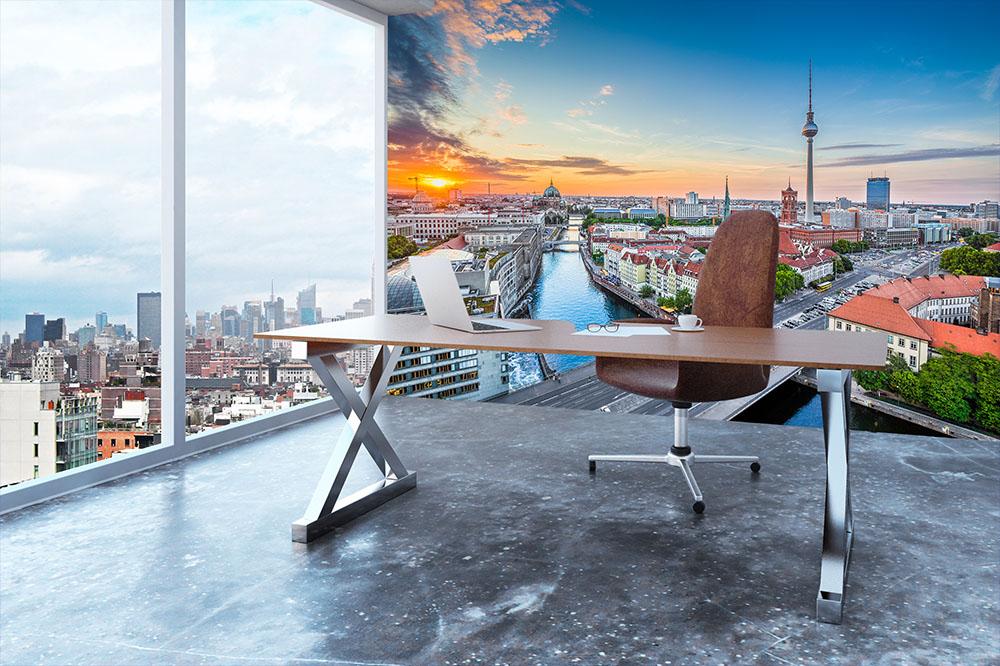 Aerial view of Berlin skyline Wall Mural Wallpaper - Canvas Art Rocks - 3