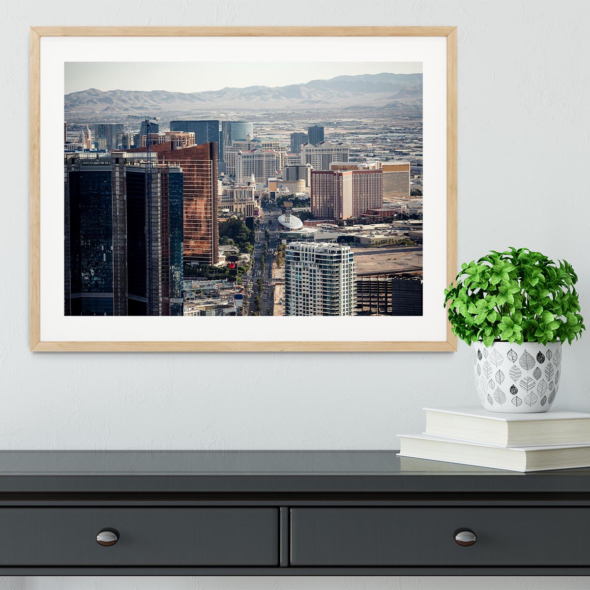 Aerial view of Las Vegas Framed Print - Canvas Art Rocks - 3