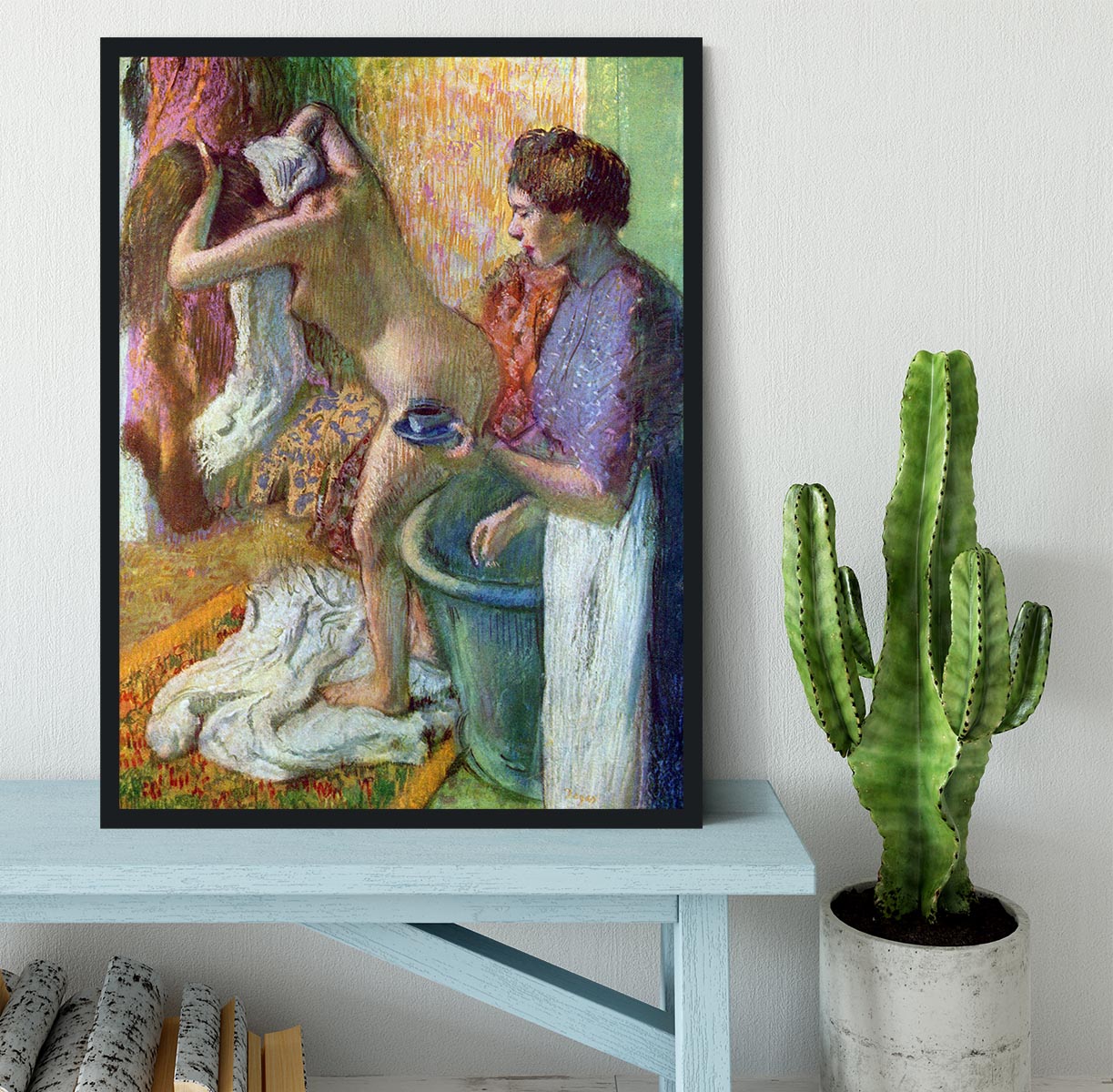 After bathing 1 by Degas Framed Print - Canvas Art Rocks - 2