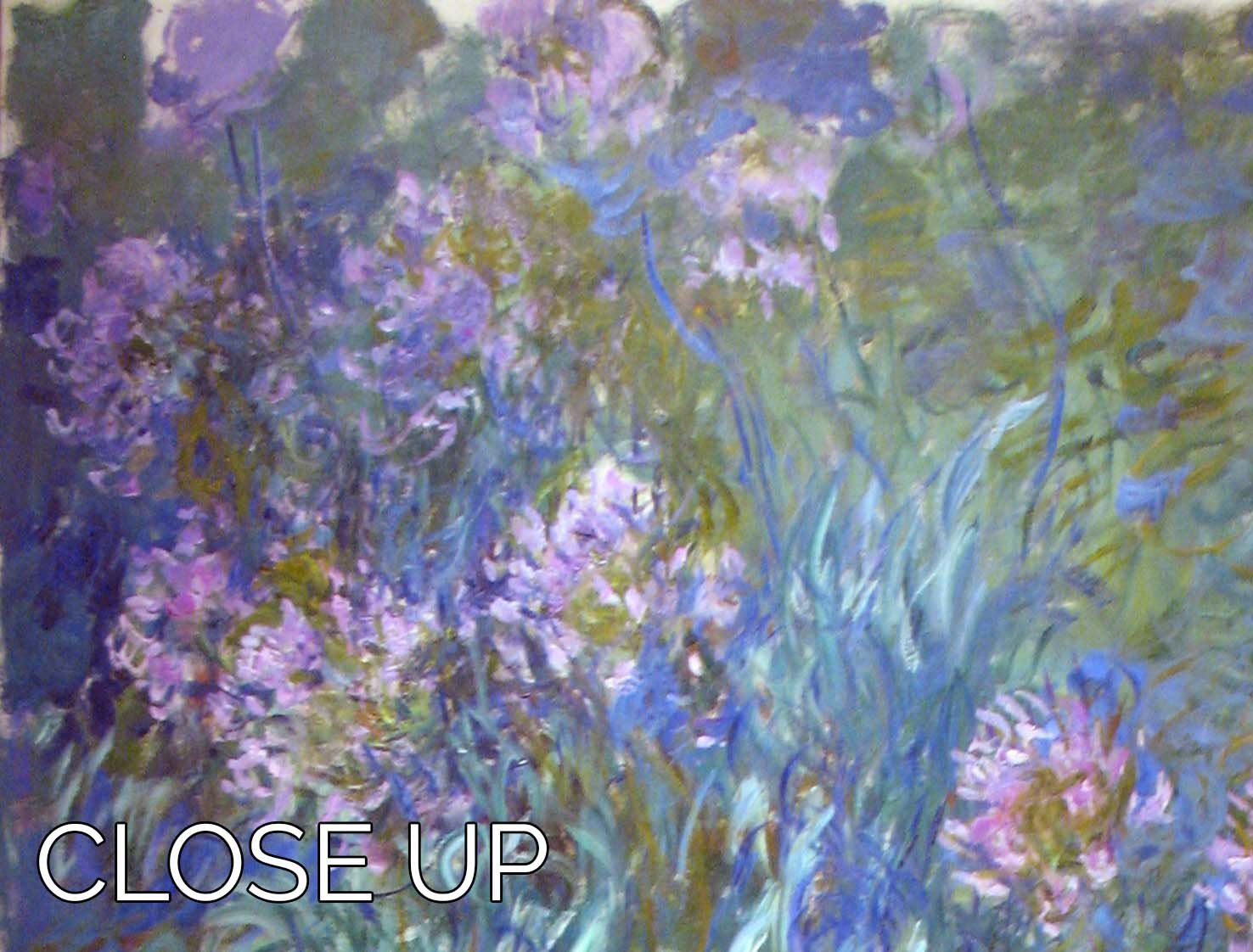 Agapanthus by Monet 3 Split Panel Canvas Print - Canvas Art Rocks - 3