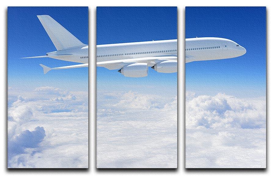 Airplane in the sky 3 Split Panel Canvas Print - Canvas Art Rocks - 1