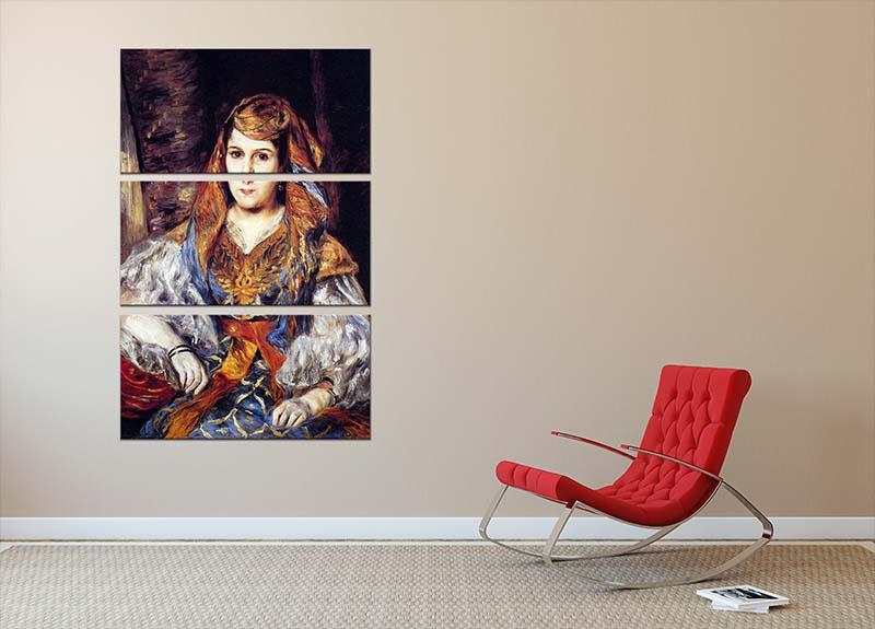 Algerian Woman by Renoir 3 Split Panel Canvas Print - Canvas Art Rocks - 2