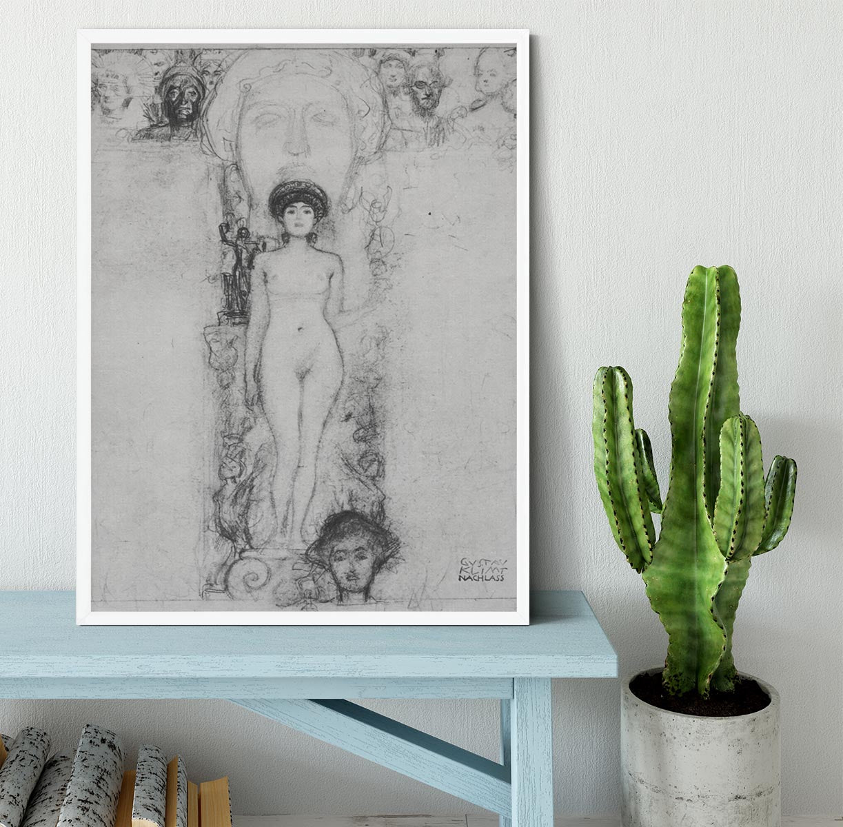 Allegory of Sculpture by Klimt Framed Print - Canvas Art Rocks -6
