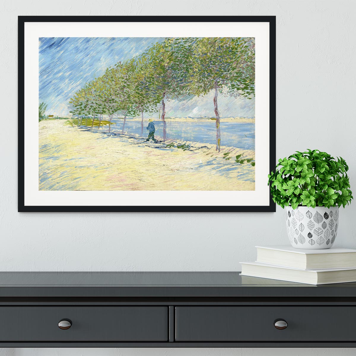 Along the Seine by Van Gogh Framed Print - Canvas Art Rocks - 1