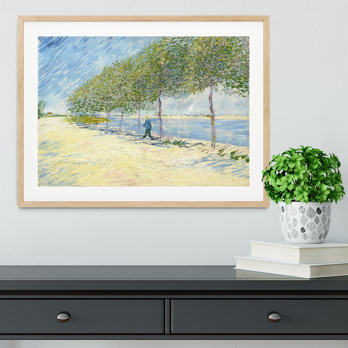 Along the Seine by Van Gogh Framed Print - Canvas Art Rocks - 3