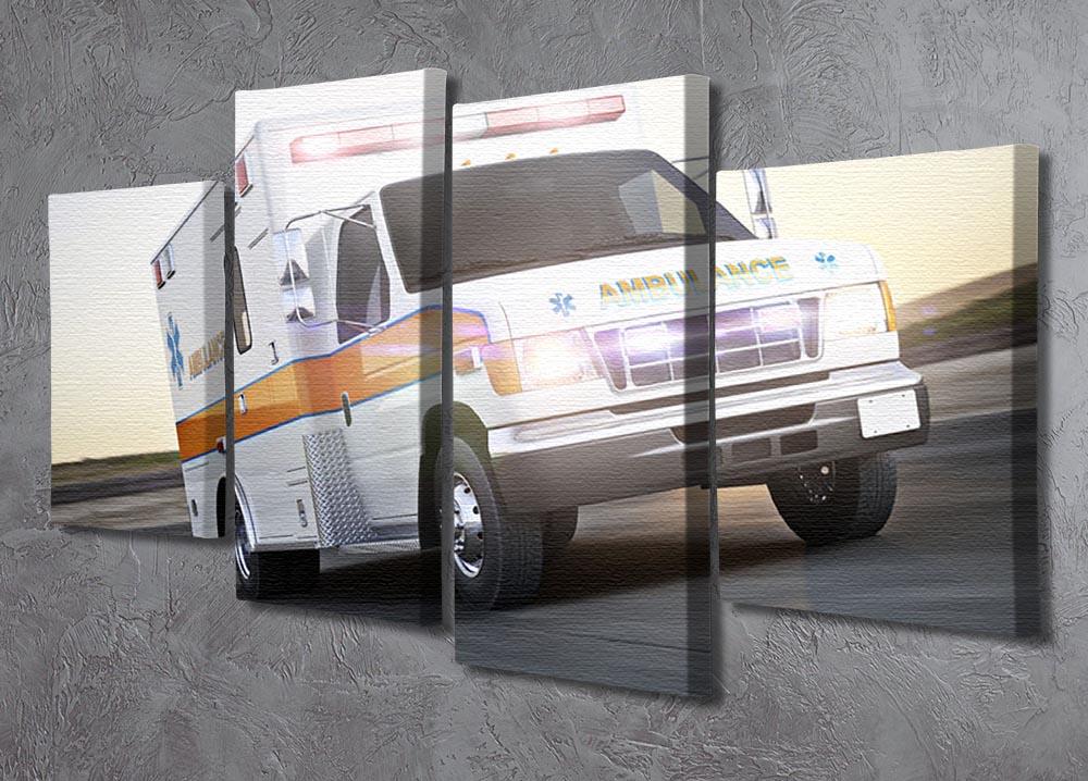 Ambulance running with lights and sirens 4 Split Panel Canvas - Canvas Art Rocks - 2