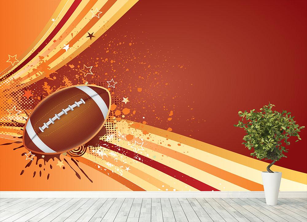 American football sport design Wall Mural Wallpaper - Canvas Art Rocks - 4