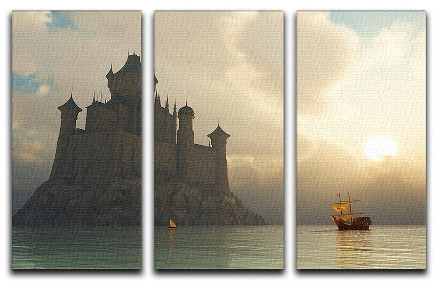 Ancient vessel at sunrise 3 Split Panel Canvas Print - Canvas Art Rocks - 1