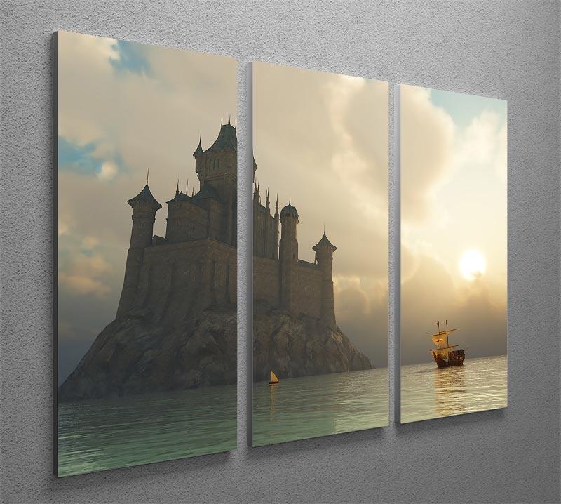 Ancient vessel at sunrise 3 Split Panel Canvas Print - Canvas Art Rocks - 2
