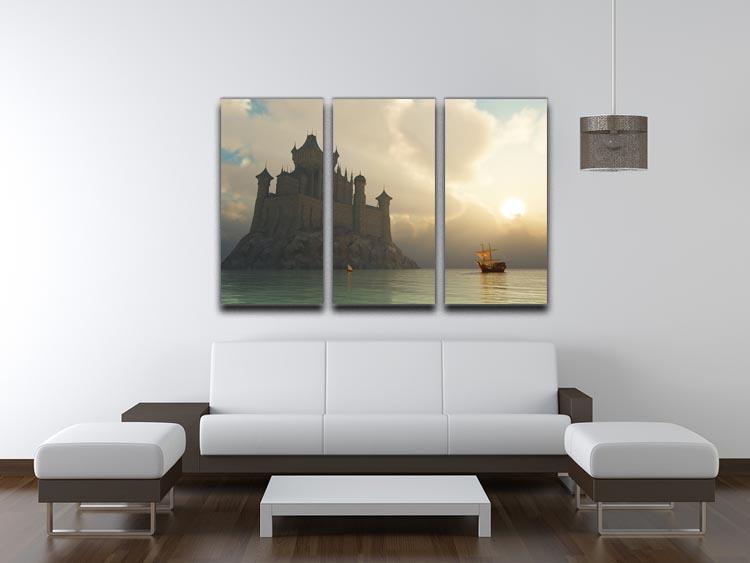 Ancient vessel at sunrise 3 Split Panel Canvas Print - Canvas Art Rocks - 3