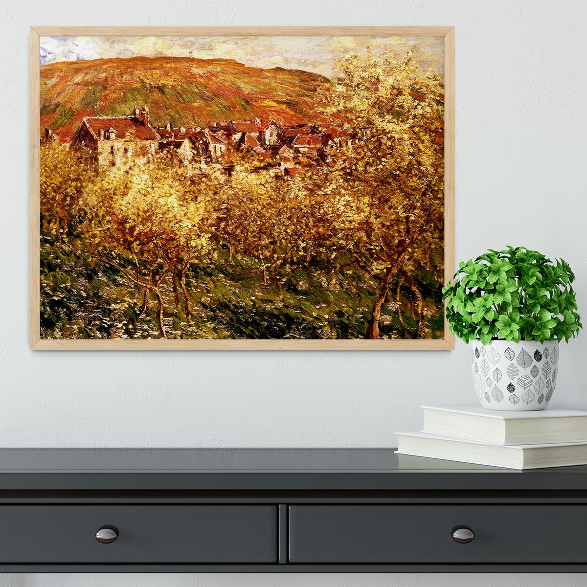 Apple Trees In Blossom by Monet Framed Print - Canvas Art Rocks - 4