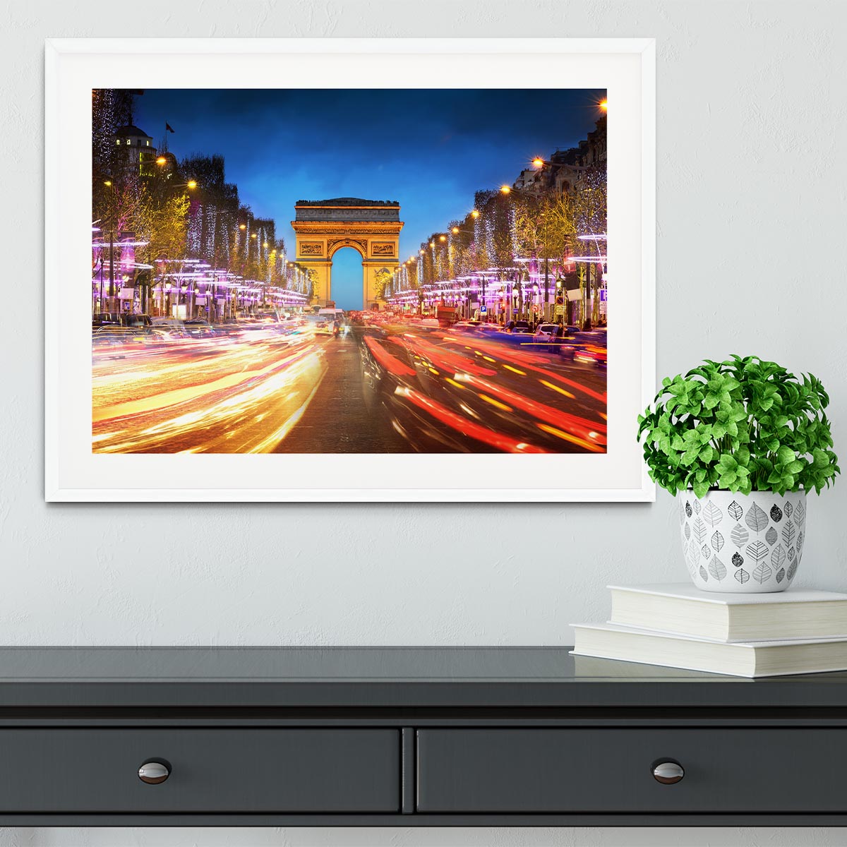 Arc de triomphe Paris city at sunset Framed Print - Canvas Art Rocks - 5