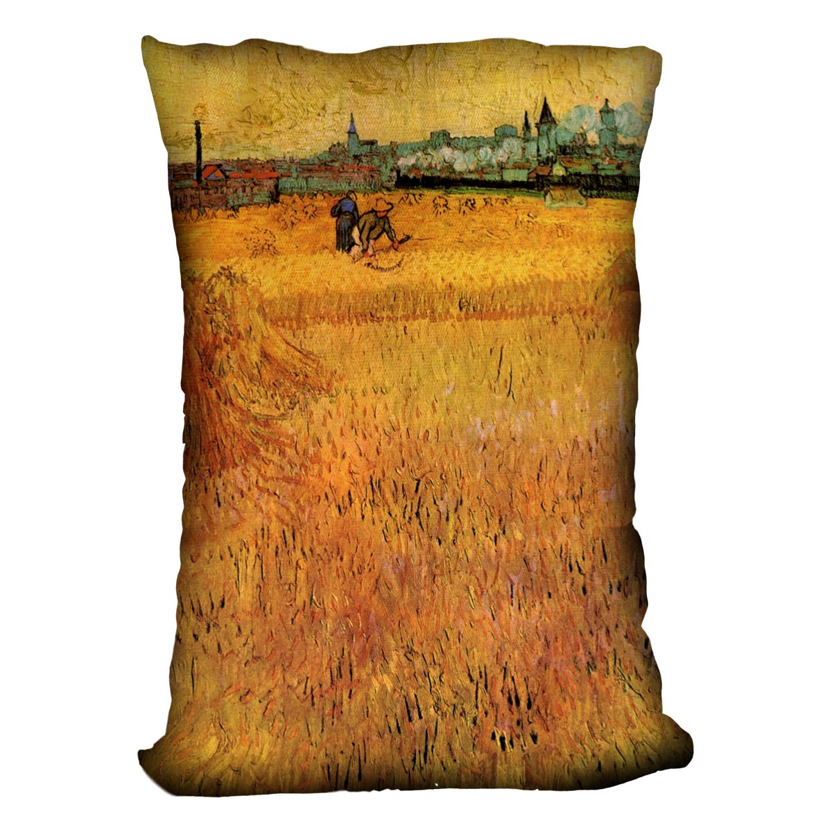 Arles View from the Wheat Fields by Van Gogh Cushion