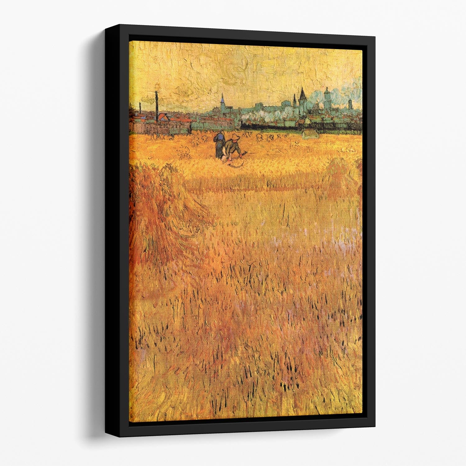 Arles View from the Wheat Fields by Van Gogh Floating Framed Canvas