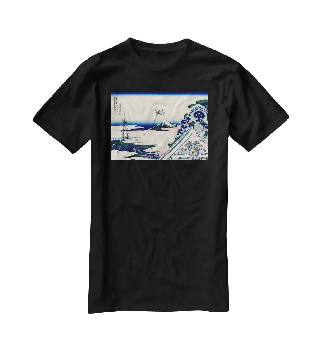 Asakusa Honganji temple by Hokusai T-Shirt - Canvas Art Rocks - 1