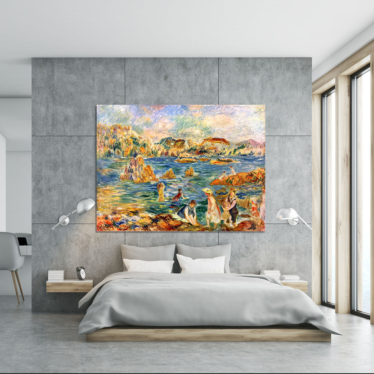 At the beach of Guernesey by Renoir Canvas Print or Poster - Canvas Art Rocks - 5