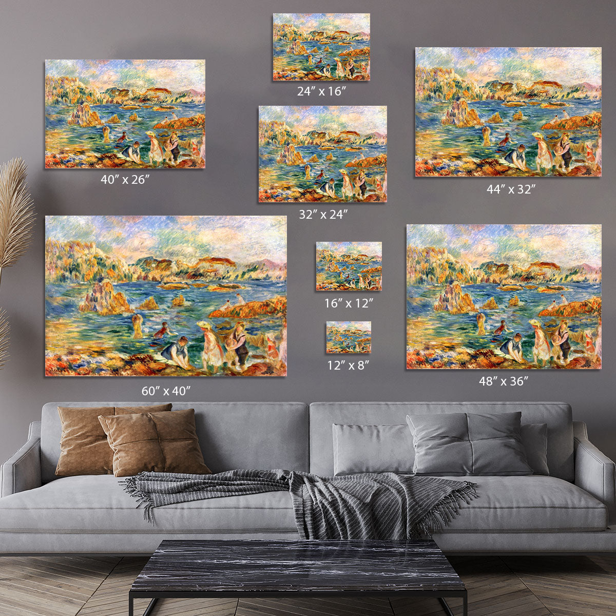 At the beach of Guernesey by Renoir Canvas Print or Poster - Canvas Art Rocks - 7